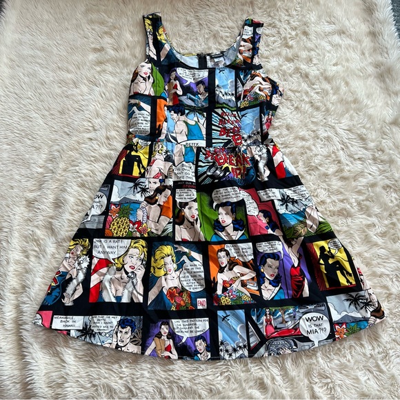 Retrolicious Dresses & Skirts - Retrolicious Comic Strip Print Dress - Size XL